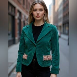 Vintage Lace and Pearl Embellished Blazer